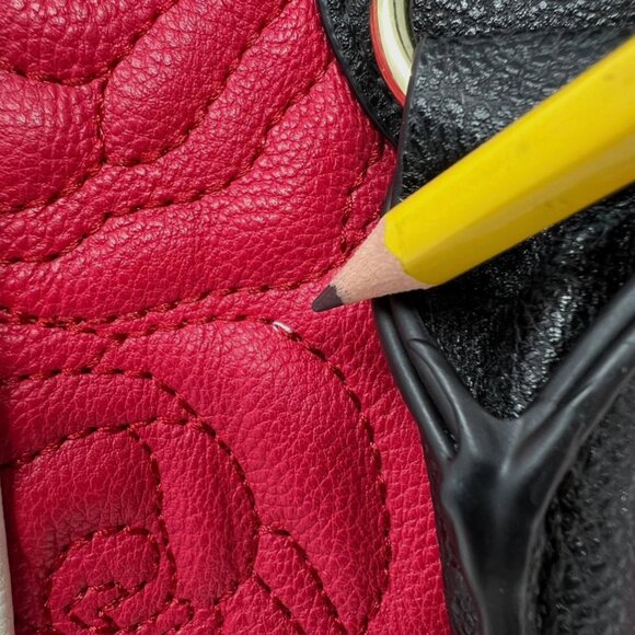 Betsey Johnson NY Satchel Red White Black Rose Quilted Bag Purse *Flaw - Picture 13 of 16